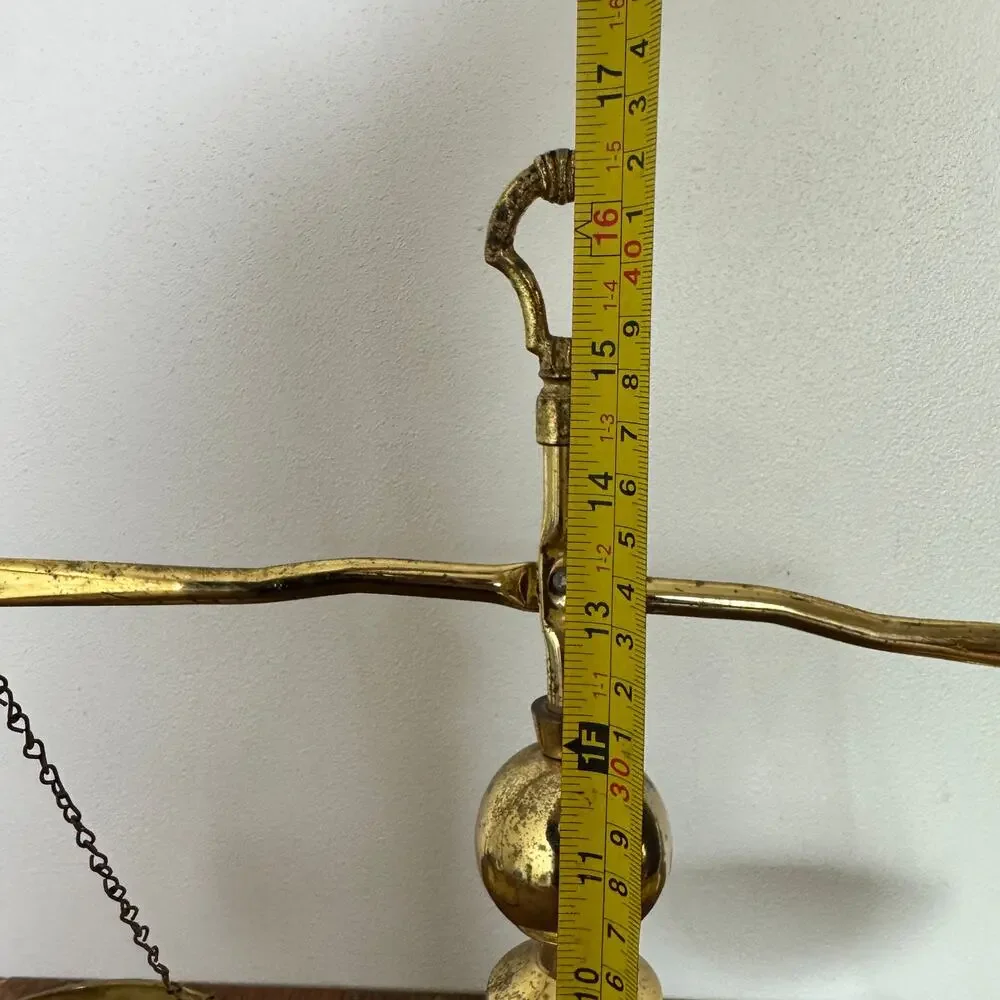 Vintage Solid Brass beam balance scale Distressed Decor Office‎ Classroom